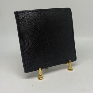 Black Python Snakeskin Bi Fold Wallet with Coin Pouch‎ Never Worn